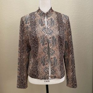 Tribal Animal print with clear sequins jacket. Size 6